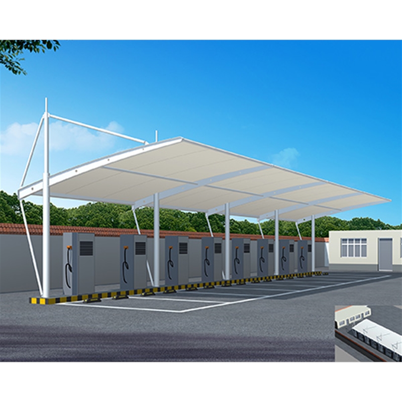 充電樁拉桿式膜結(jié)構(gòu)停車棚